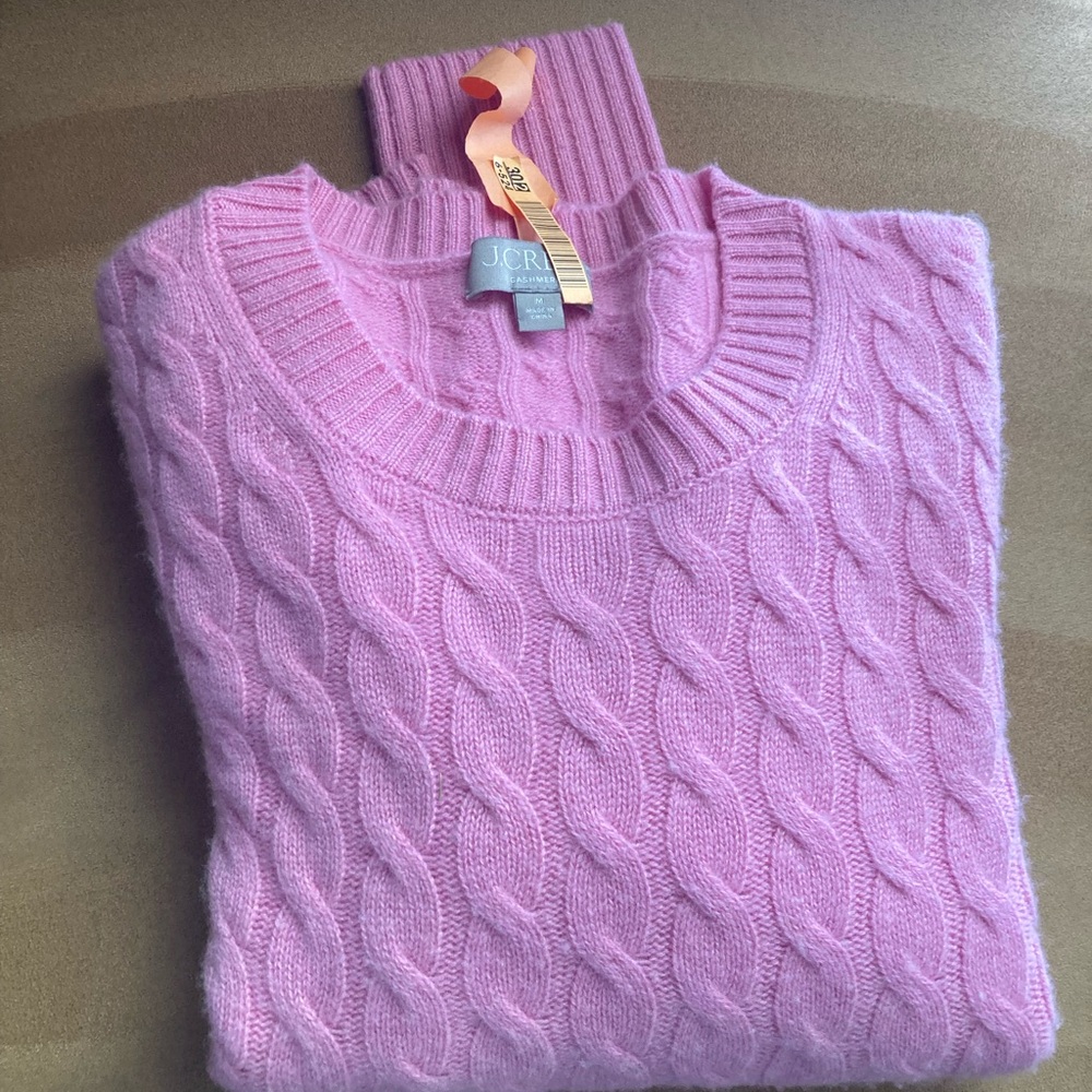 J. Crew Cable Knit Cashmere Sweater - Medium